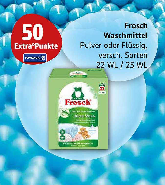 Frosch Waschmittel Pulver oder Flüssig, Aloe Vera, 22 WL / 25 WL