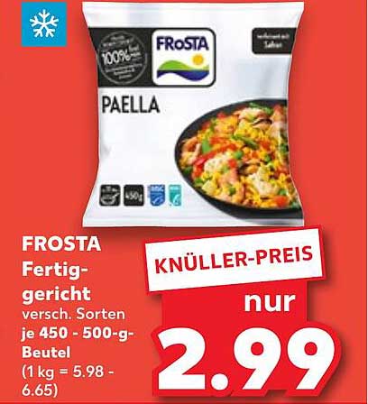FROSTA Fertiggericht Paella 450-500-g-Beutel