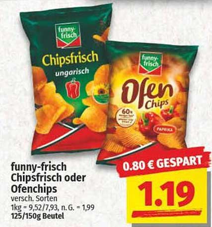 funny-frisch Chipsfrisch oder Ofenchips 125/150g