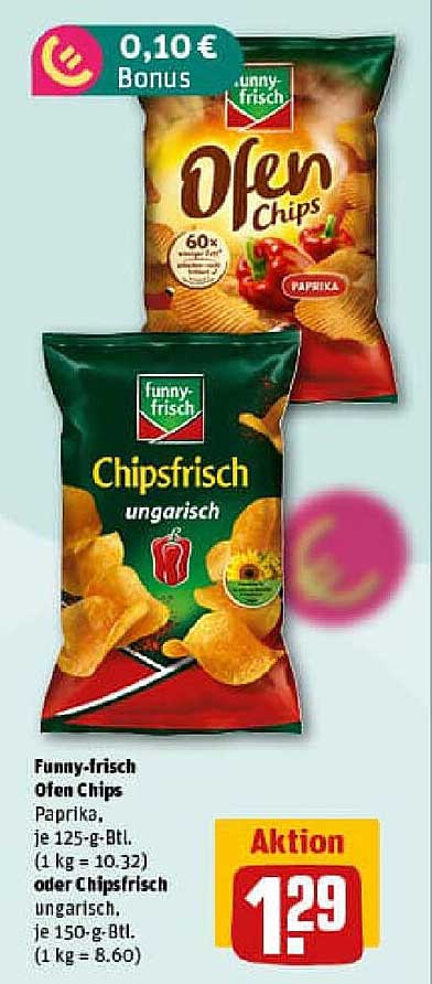 Funny-frisch Ofen Chips Paprika, 125g