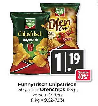Funnyfrisch Chipsfrisch 150 g oder Ofenchips 125 g, verschiedene Sorten