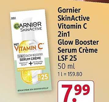 Garnier SkinActive Vitamin C 2in1 Glow Booster Serum Créme LSF 25