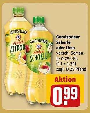 Gerolsteiner Apfel Schorle oder Limo, 0,75 l