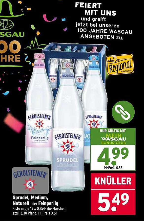 Gerolsteiner Sprudel, Medium, Naturell oder Feinperlig - 12er Kiste