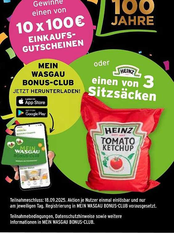 Gewinne einen von 10 x 100€ Einkaufsgutscheinen oder einen von 3 Sitzsäcken