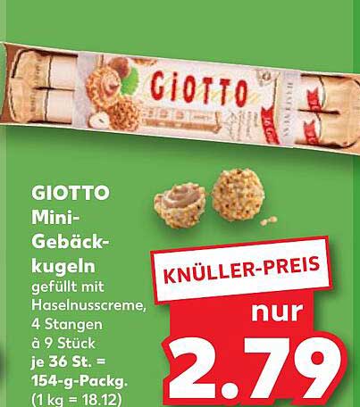GIOTTO Mini-Gebäckkugeln gefüllt mit Haselnusscreme
