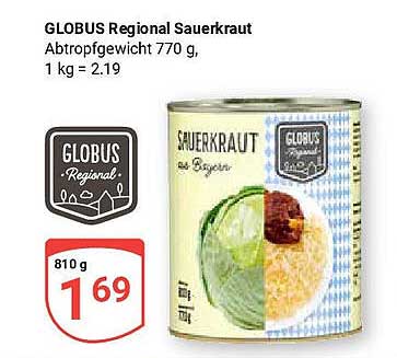 GLOBUS Regional Sauerkraut 770 g - Genuss aus der Region