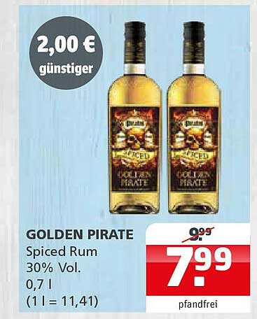 GOLDEN PIRATE Spiced Rum 30% Vol. 0,7 l
