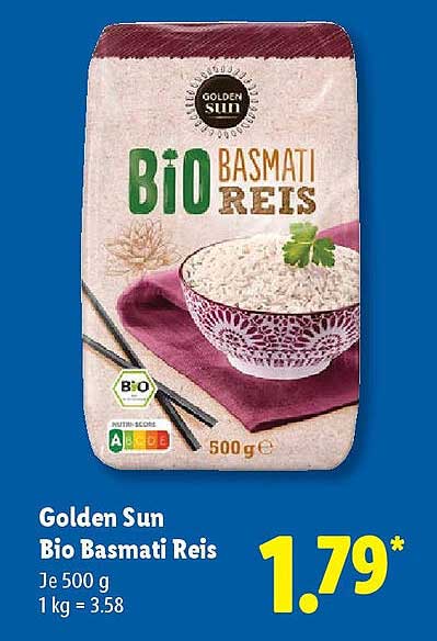 Golden Sun Bio Basmati Reis 500 g