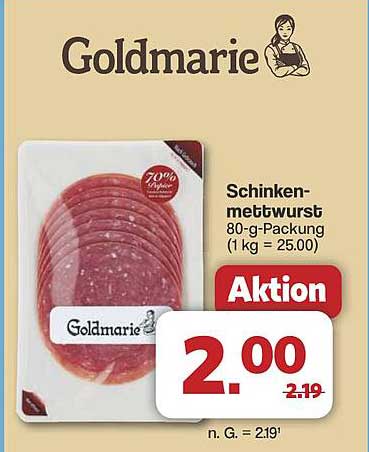 Goldmarie Schinkenmettwurst 80-g-Packung