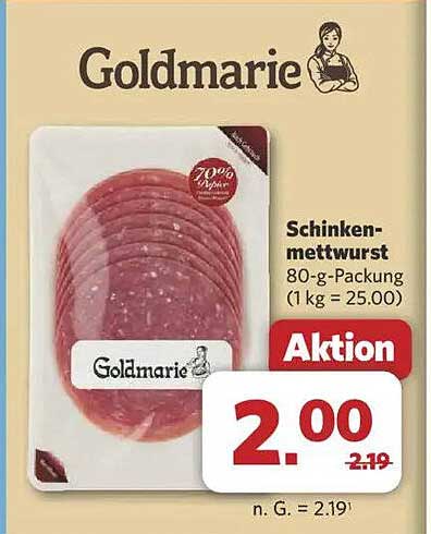Goldmarie Schinkenmettwurst 80-g-Packung