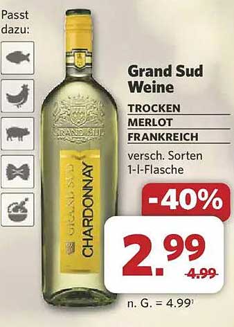 Grand Sud Weine - Chardonnay 1 l Flasche