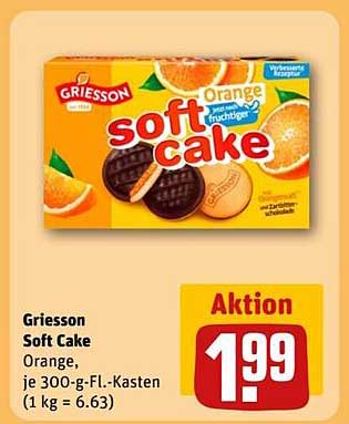 Griesson Soft Cake Orange, je 300-g-Fl.-Kasten