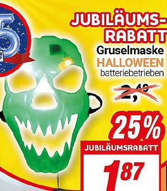 Gruselmaske Halloween - batteriebetrieben