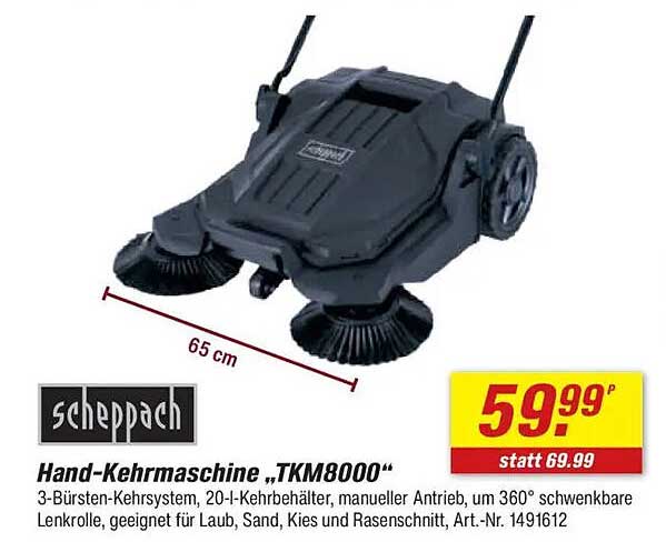 Hand-Kehrmaschine „TKM8000“ von Scheppach