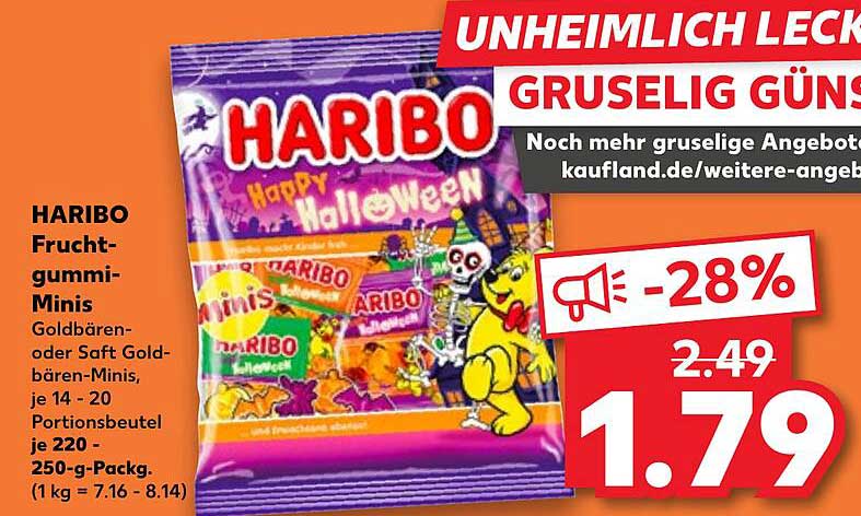 HARIBO Fruchtgummi-Minis - Goldbären oder Saft Goldbären-Minis