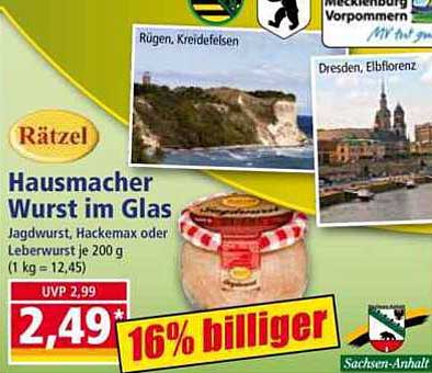 Hausmacher Wurst im Glas – Jagdwurst, Hackemax oder Leberwurst je 200 g