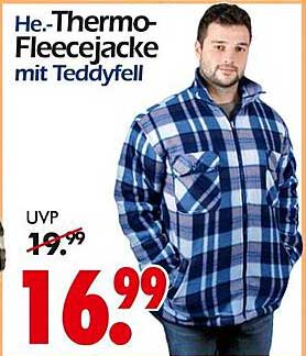 He.-Thermo-Fleecejacke mit Teddyfell