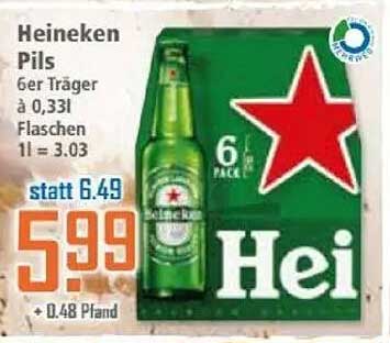 Heineken Pils 6er Träger à 0,33l Flaschen