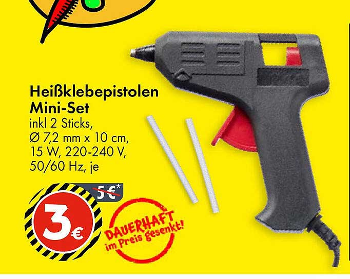 Heiße Klebepistolen Mini-Set inkl. 2 Sticks