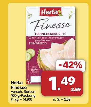 Herta Finesse Hähnchenbrust - 100-g-Packung