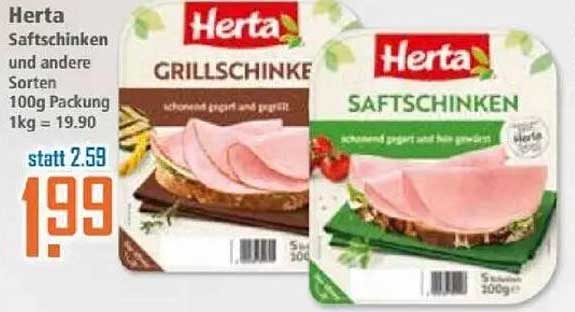 Herta Saftschinken und andere Sorten 100g Packung