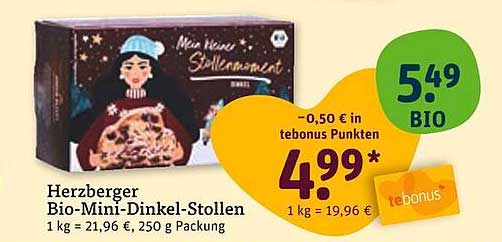 Herzberger Bio-Mini-Dinkel-Stollen