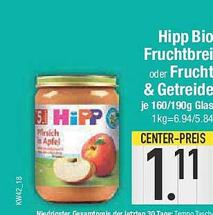 Hipp Bio Fruchtbrei oder Frucht & Getreide je 160/190g Glas