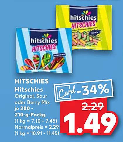 HITSCHIES Original, Sour oder Berry Mix je 200 - 210-g-Packung