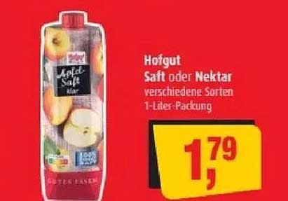 Hofgut Saft oder Nektar verschiedene Sorten 1-Liter-Packung