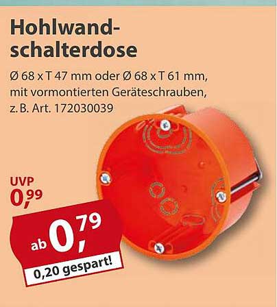 Hohlwand-Schalterdose