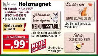 Holzmagnet mit Spruch - aus FSC® zertifiziertem Holz