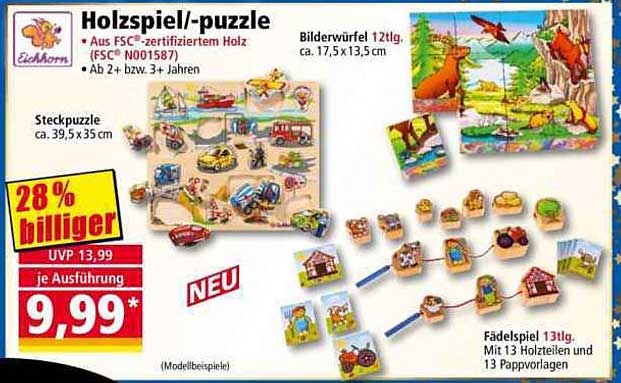 Holzspiel/puzzle - FSC-zertifiziertes Holz von Eichhorn
