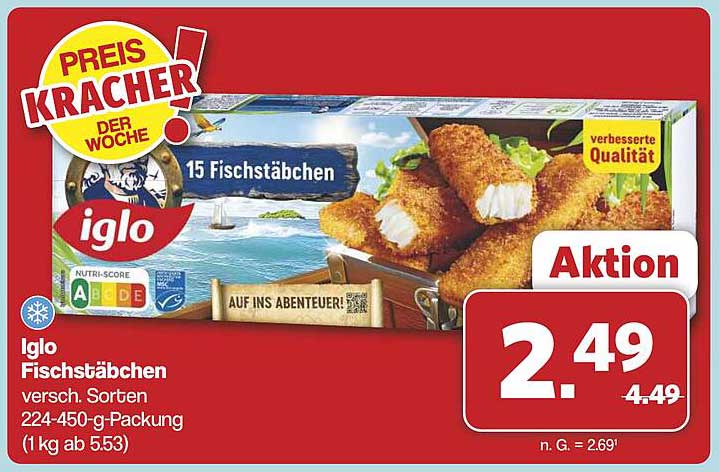 Iglo Fischstäbchen (versch. Sorten) 15 Stück