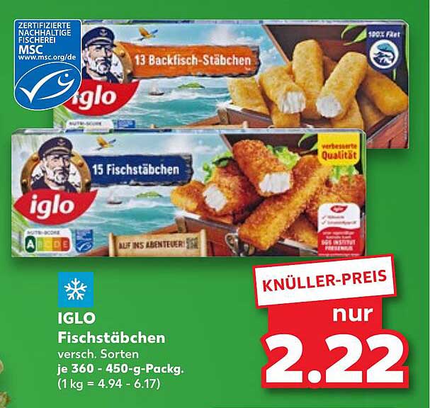 IGLO Fischstäbchen verschiedene Sorten