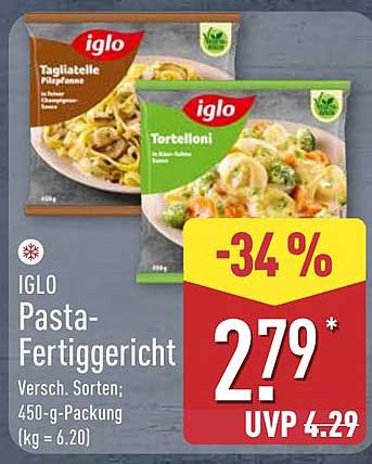 IGLO Pasta-Fertiggericht – Tagliatelle Pfanne oder Tortelloni