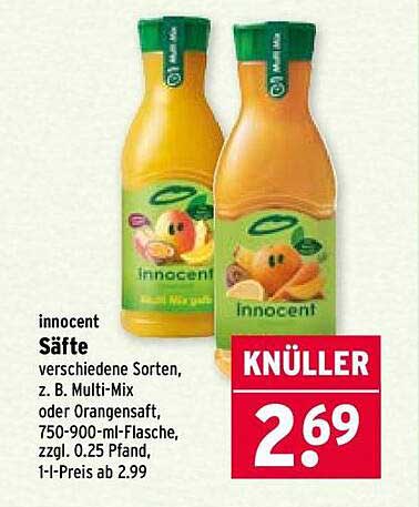 Innocent Säfte - Verschiedene Sorten, z. B. Multi-Mix oder Orangensaft
