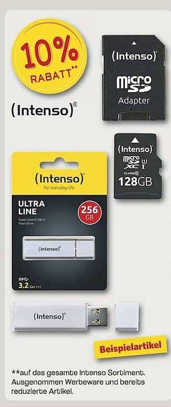 Intenso Ultra Line 256GB USB-Stick und 128GB microSD-Karte mit Adapter