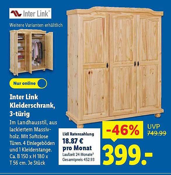 Inter Link Kleiderschrank, 3-türig