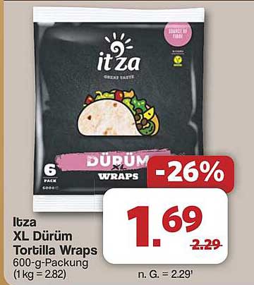 Itza XL Dürüm Tortilla Wraps 600-g-Packung