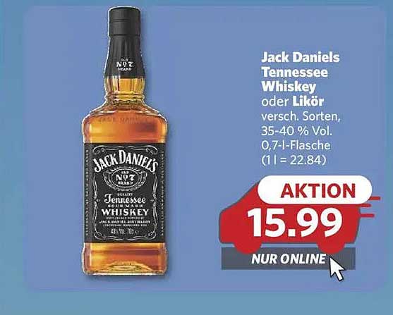Jack Daniels Tennessee Whiskey oder Likör – verschiedene Sorten