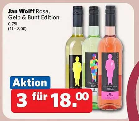 Jan Wolff Rosa, Gelb & Bunt Edition 0,75 l (3 für 18,00 €)