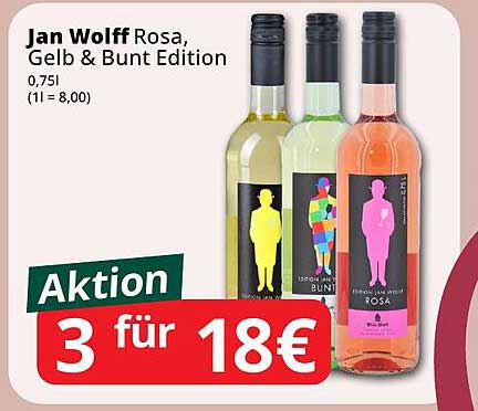 Jan Wolff Rosa, Gelb & Bunt Edition 0,75L – 3 für 18€