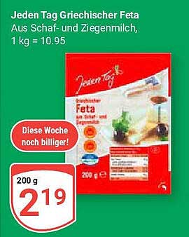 Jeden Tag Griechischer Feta, 200 g – Aus Schaf- und Ziegenmilch