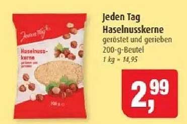 Jeden Tag Haselnusskerne geröstet und gerieben 200-g-Beutel