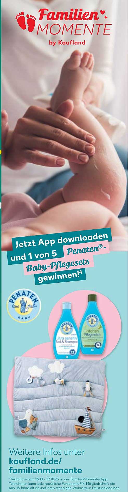 Jetzt App downloaden und 1 von 5 Penaten®-Baby-Pflegesets gewinnen!