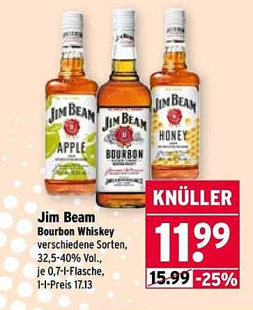Jim Beam Bourbon Whiskey verschiedene Sorten, 0,7 l Flasche