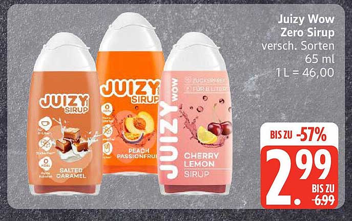 Juizy Wow Zero Sirup - versch. Sorten 65 ml