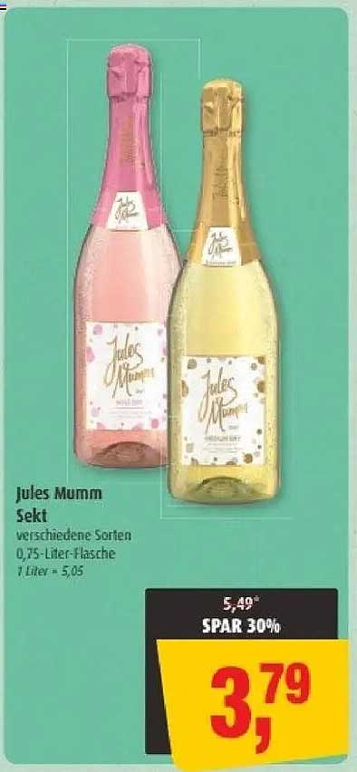 Jules Mumm Sekt 0,75-Liter-Flasche, verschiedene Sorten