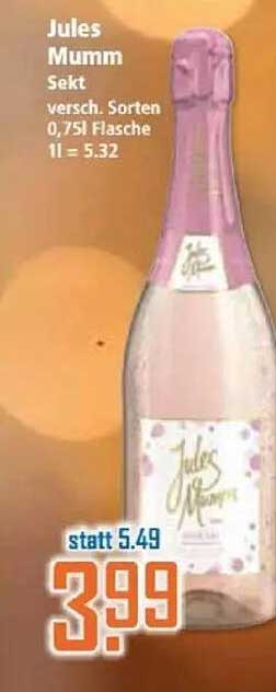 Jules Mumm Sekt 0,75L – verschieden Sorten